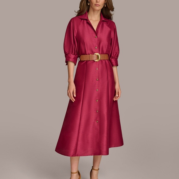 Donna Karan Elbow-Sleeve Belted Shirt Dress. Size 4. NWT - Picture 4 of 7